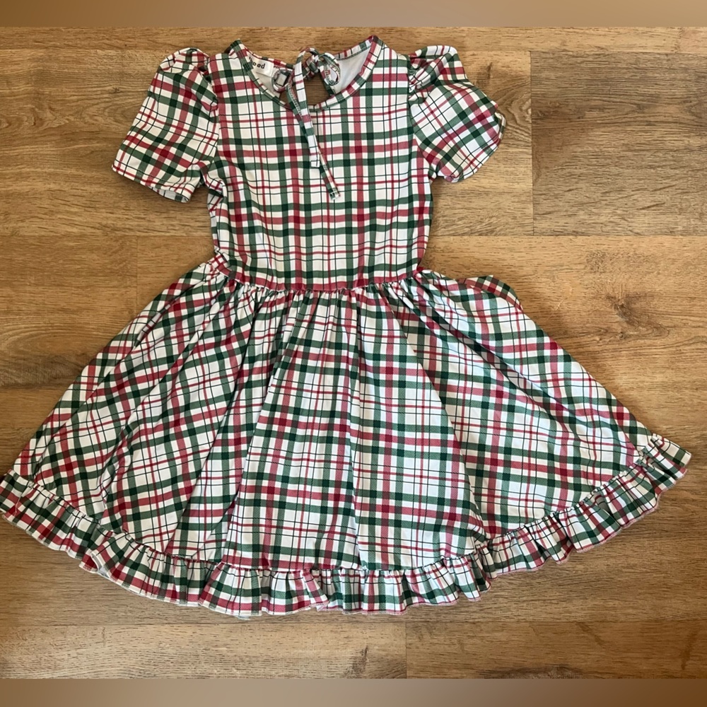 Plaid Kids Holiday Twirl Dress